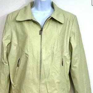 Jacket women's faux leather zipper front pocket
